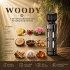 Woody Car Fragrance — promotional layout with cedar and amber