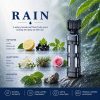 Rain Car Fragrance — promotional layout with wet leaves and rose