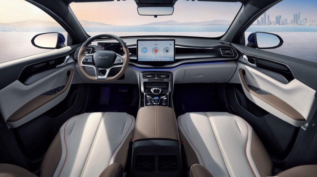 BYD Qin Plus interior with central touchscreen in the UAE