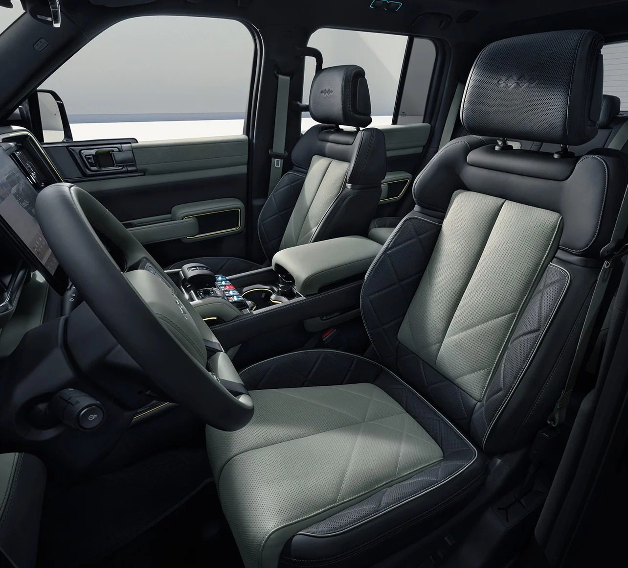Leopard 5 interior with quilted leather seats