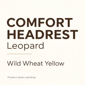 Temporary title card for Leopard Comfort Headrest in Wild Wheat Yellow. Actual product photograph pending.