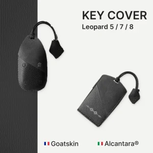 Leopard 5/7/8 Key Fob Cover & Card Key Case Set; complete key cover and matching card key case.