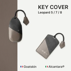 Leopard 5/7/8 Key Fob Cover & Card Key Case Set; complete key cover and matching card key case.