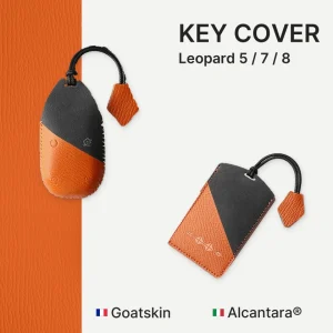 Leopard 5/7/8 Key Fob Cover & Card Key Case Set; complete key cover and matching card key case.