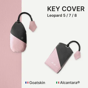 Leopard 5/7/8 Key Fob Cover & Card Key Case Set; complete key cover and matching card key case.