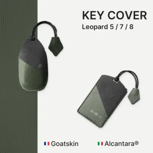 Leopard 5/7/8 Key Fob Cover & Card Key Case Set; complete key cover and matching card key case.
